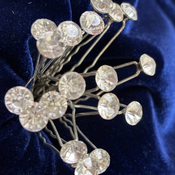 Rhinestone Silver Color Metal Hairpins set of 18 - Picture 5 of 8